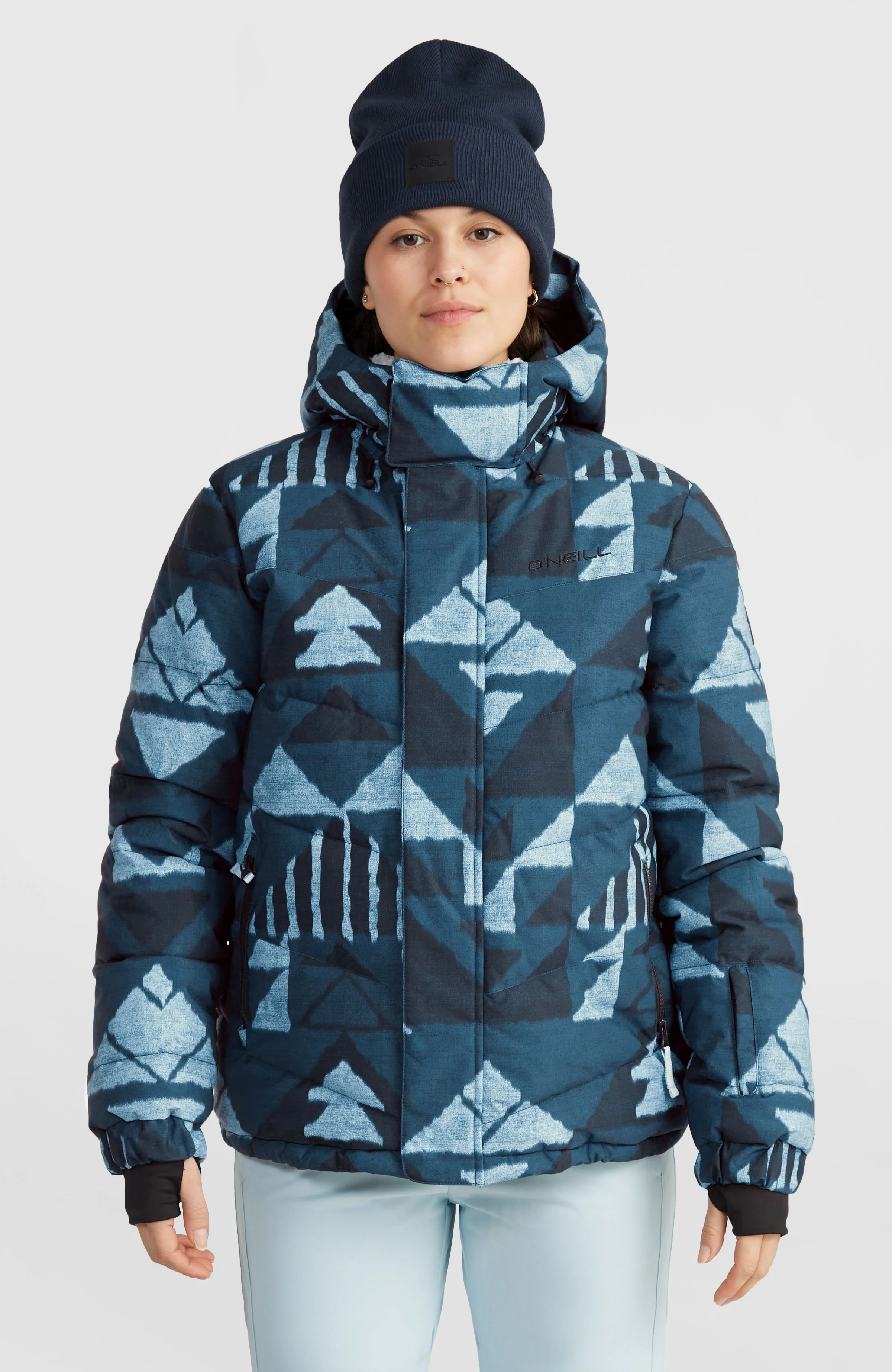 11402-z.e.n.-puffer-hybrid-snow-jacket-blue-triangle-ikat-1.webp Z.E.N. Puffer Hybrid Snow Jacket | Blue Triangle Ikat