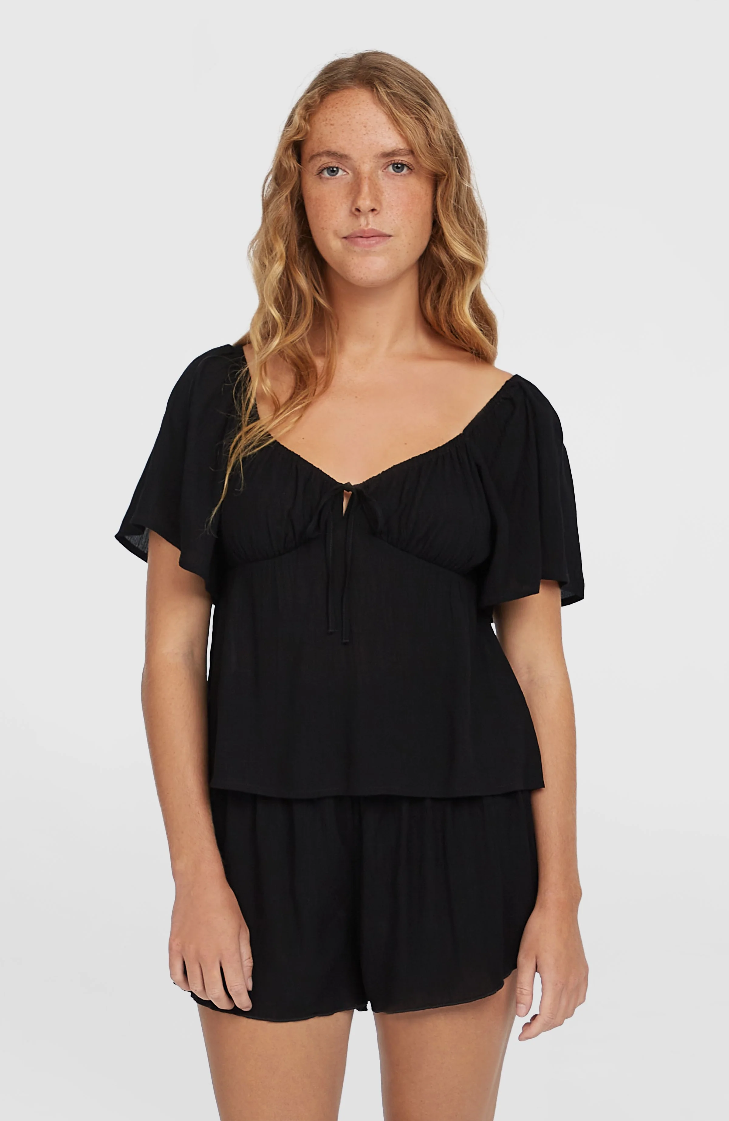 12015-johnny-smocked-waist-shorts-black-out-1.webp Johnny Smocked Waist Shorts | Black Out