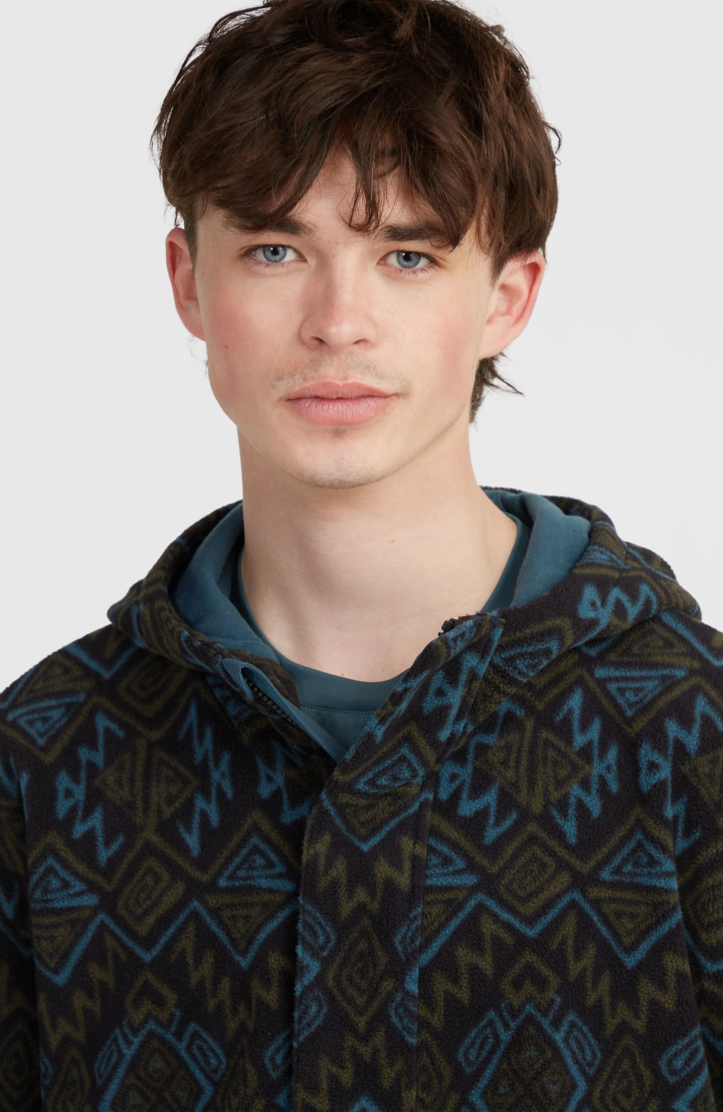Superfleece Half-Zip Hoodie | Black Retro Ikat