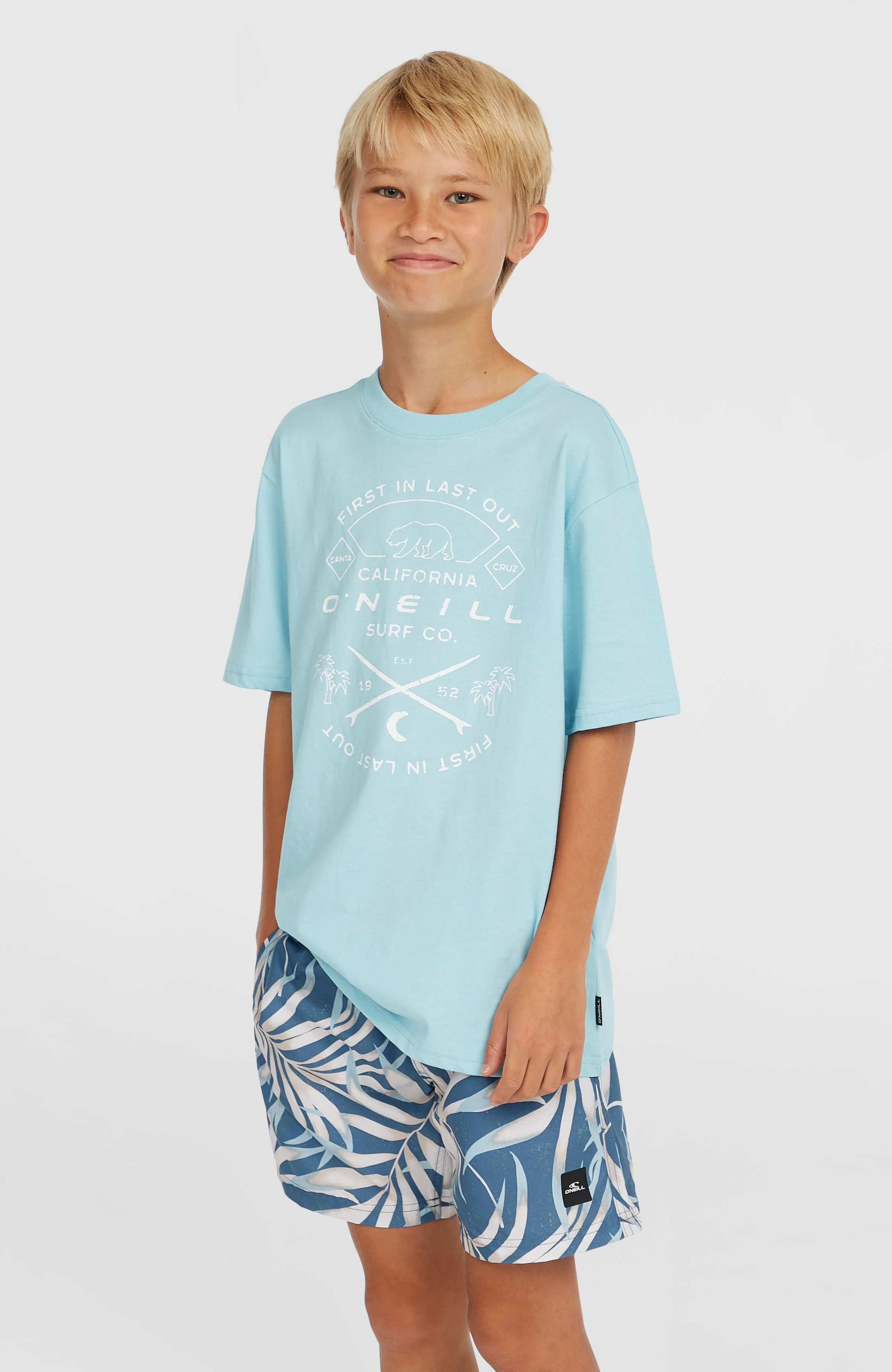 Cali 14'' Swim Shorts | Blue Dipped Leaves