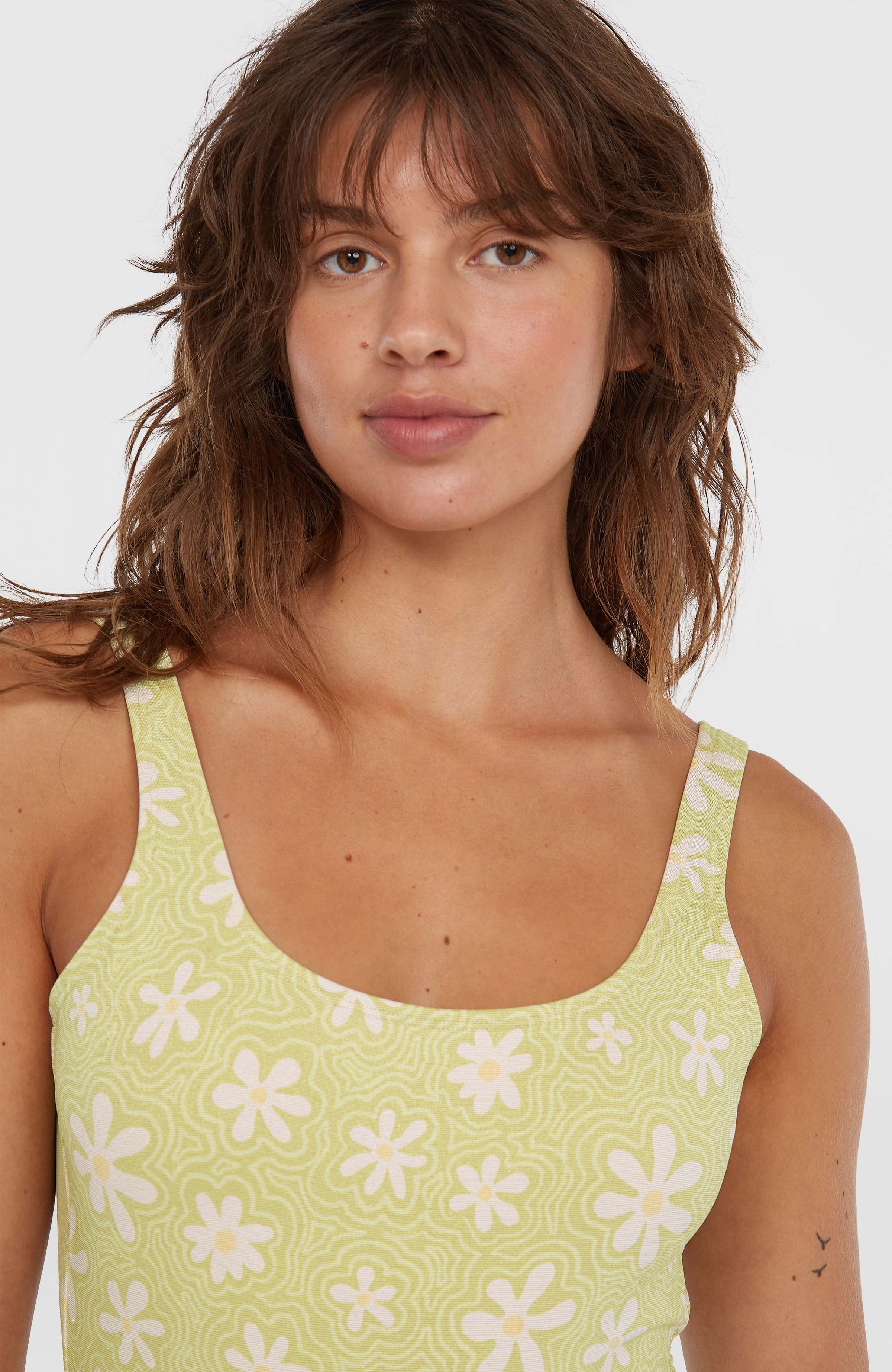 Beach Vintage Swimsuit | Green Daisyline
