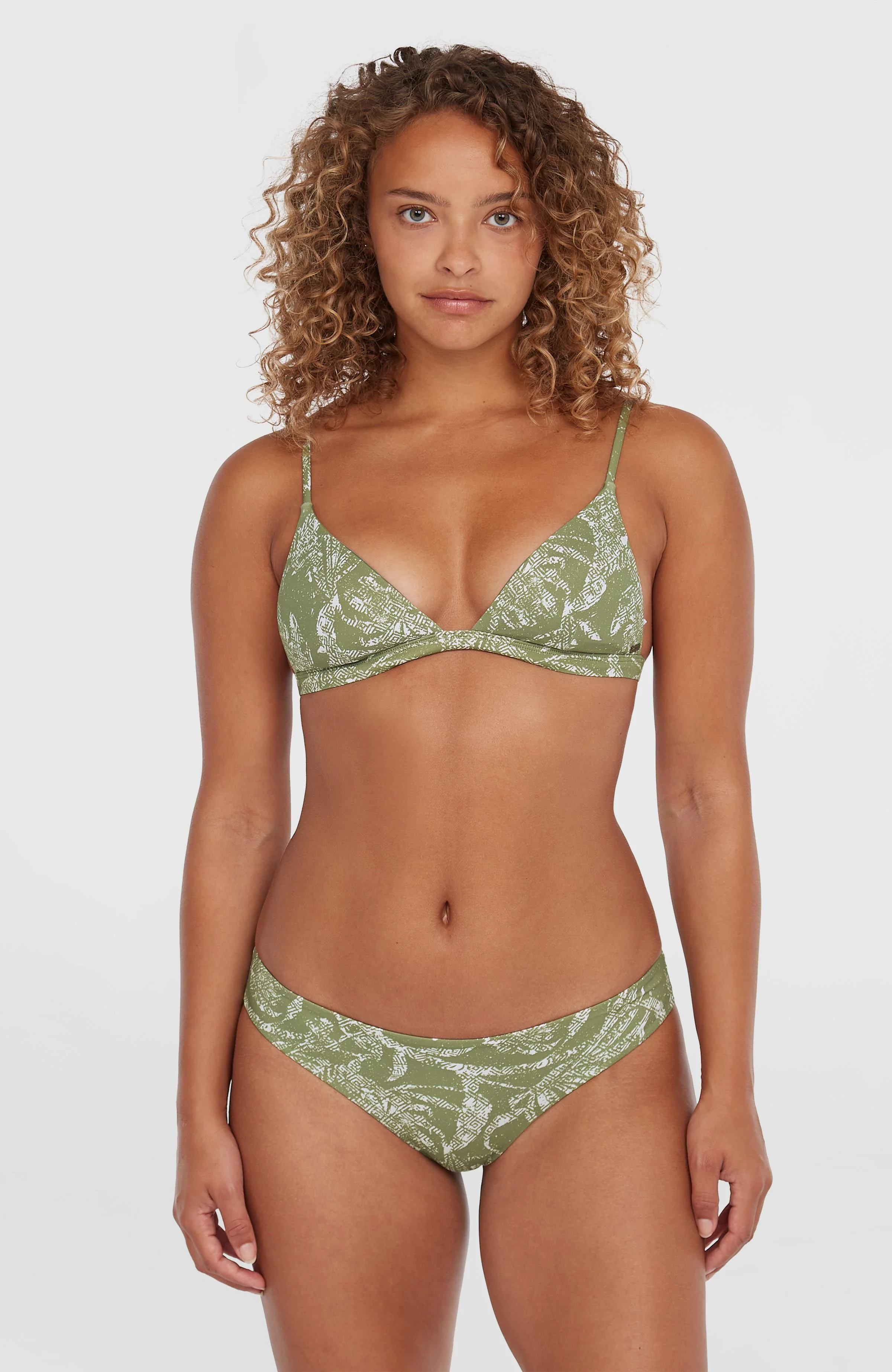 Maoi Bikini Bottoms | Green Textured Jungle