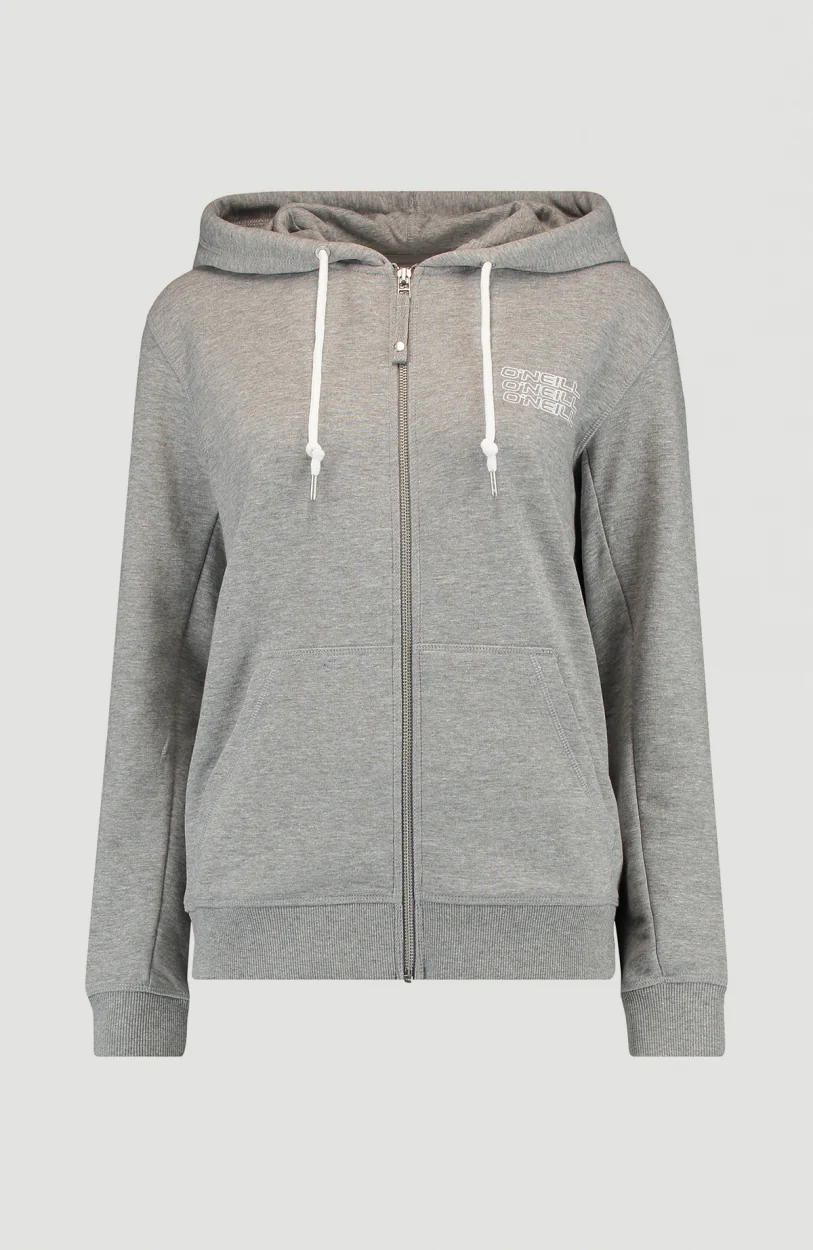 Triple Stack Full Zip Hoodie | Silver Melee -A