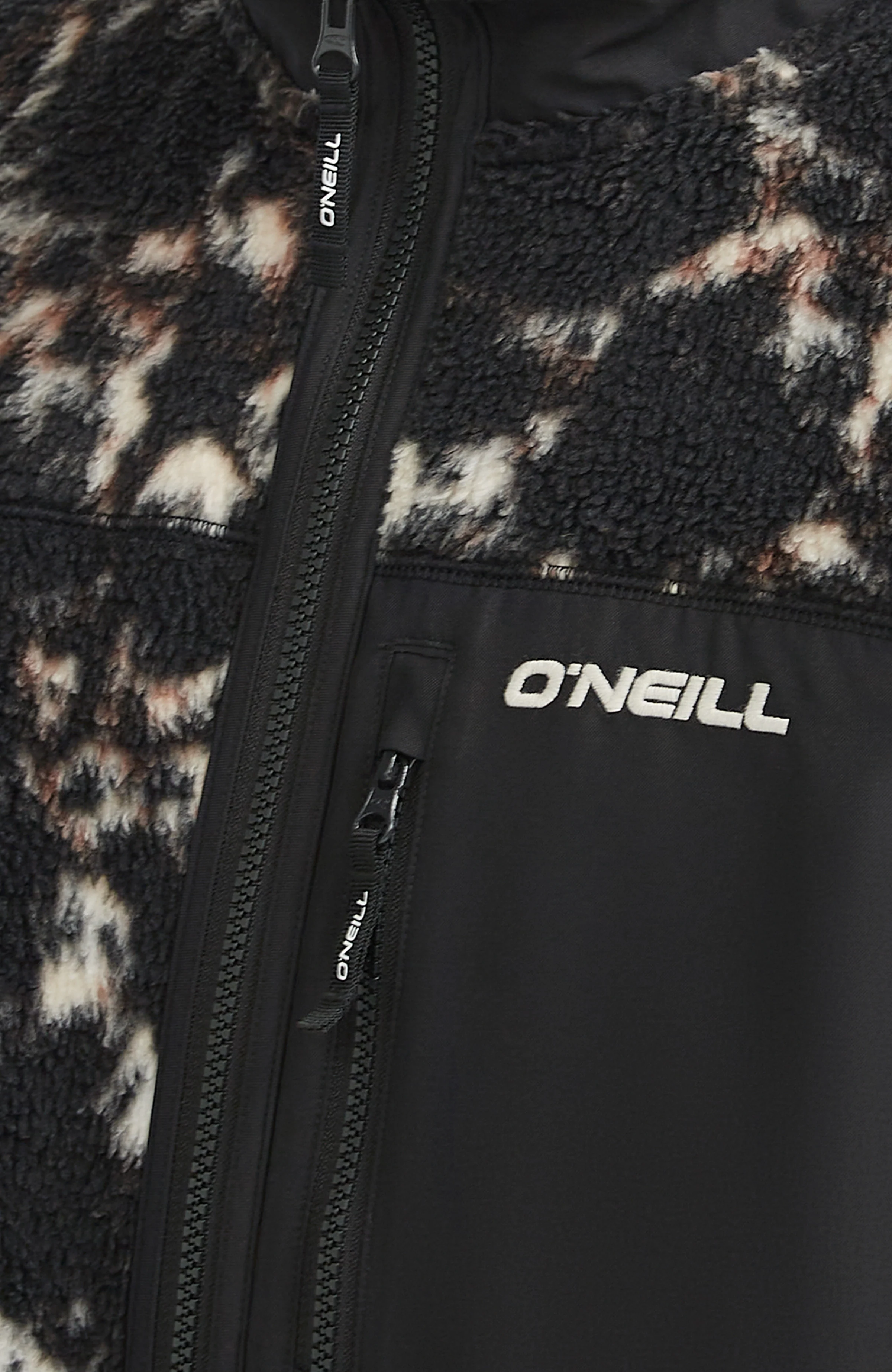 Must-Have High-Pile Full-Zip Fleece | Black/Beige Quarry