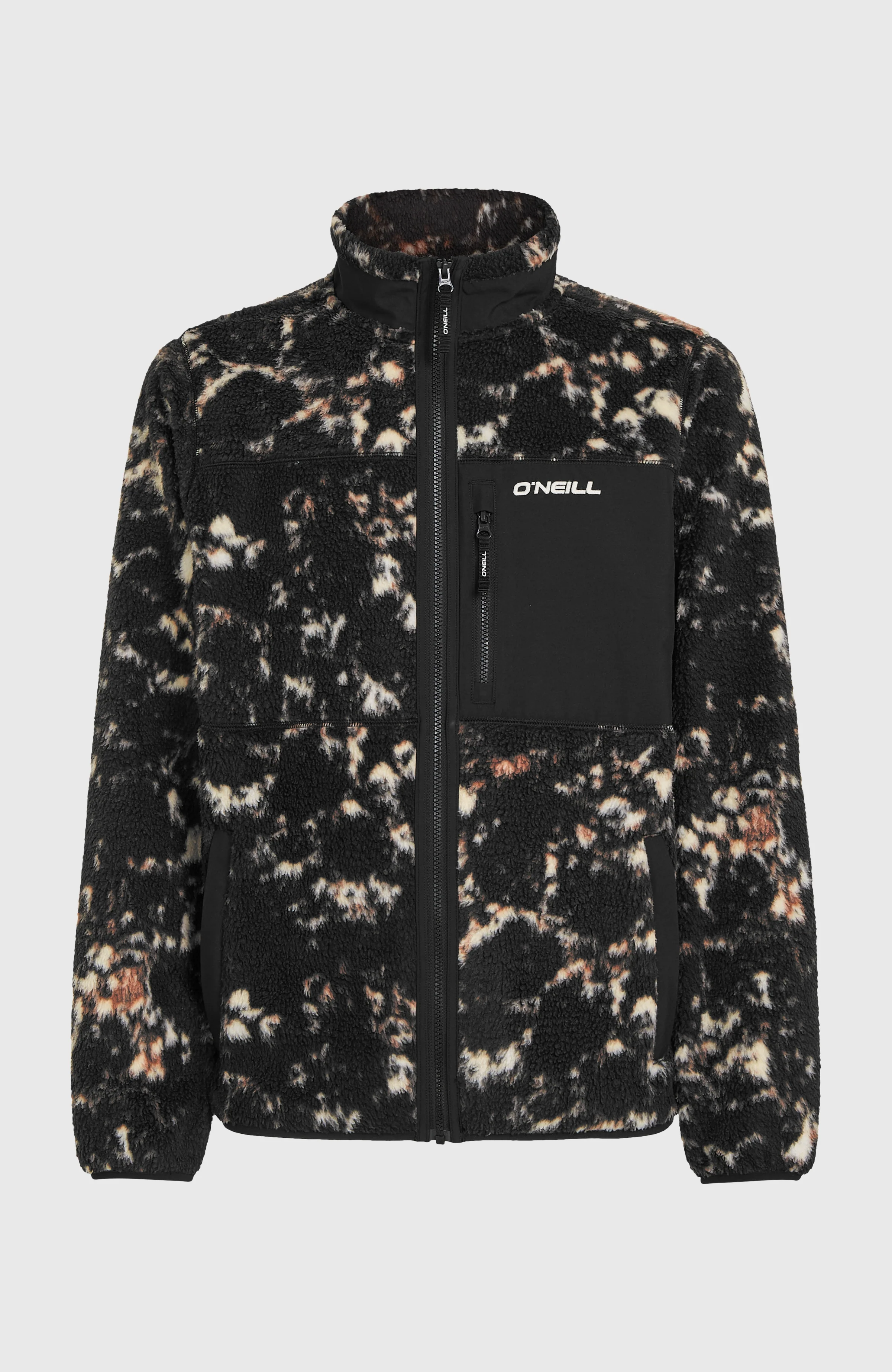 Must-Have High-Pile Full-Zip Fleece | Black/Beige Quarry