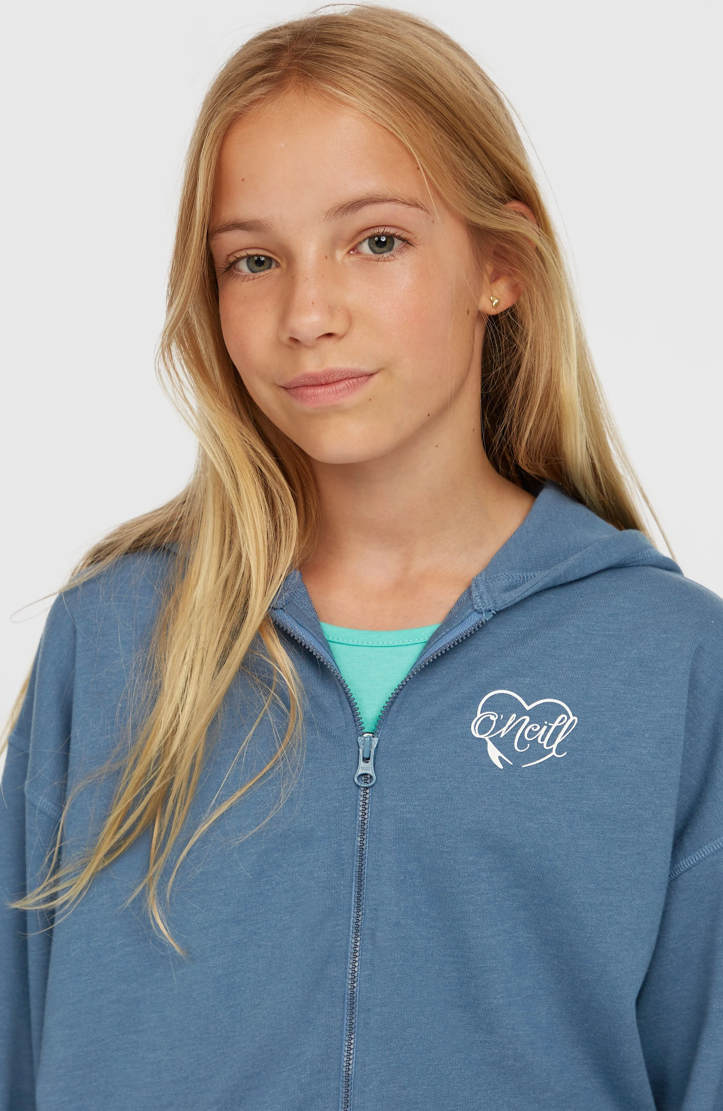 Script Falf-Zip Hoodie | Copen Blue