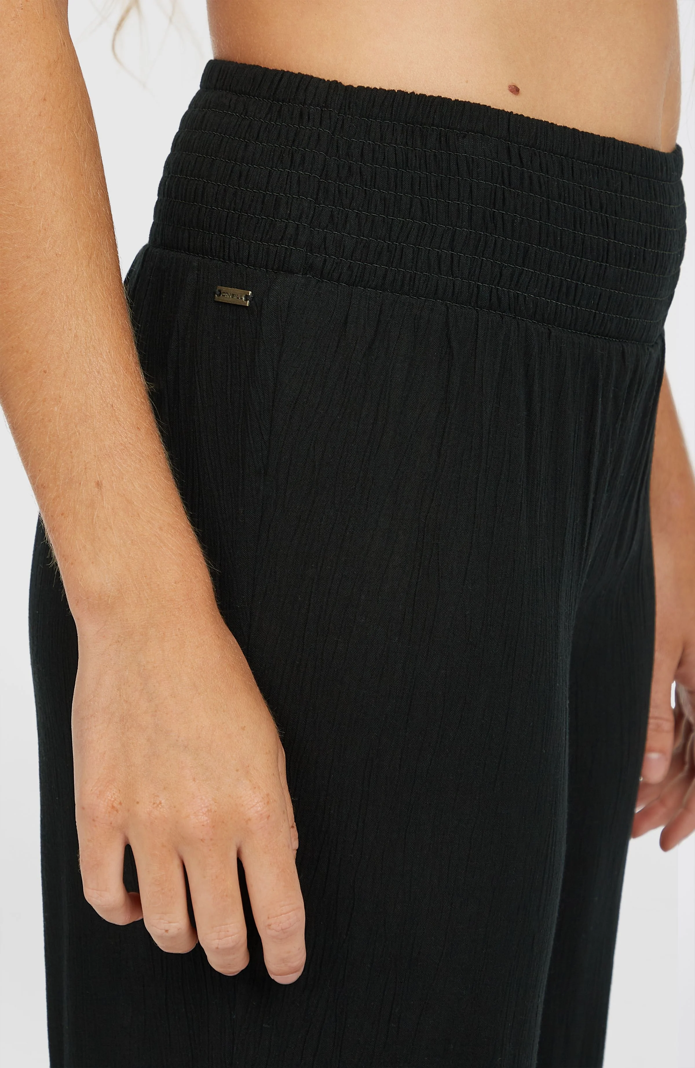 Johnny Smocked Waist Pants | Black Out