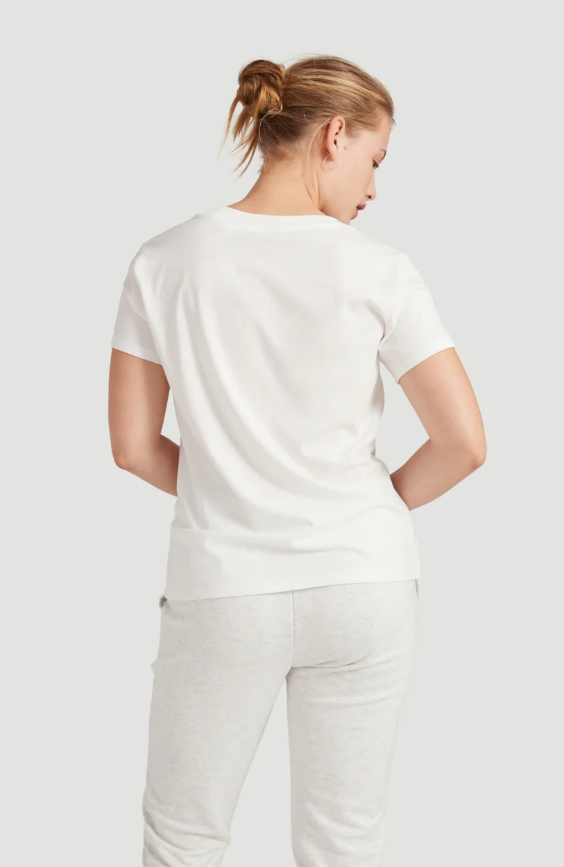 Triple Stack V-Neck T-Shirt | Powder White