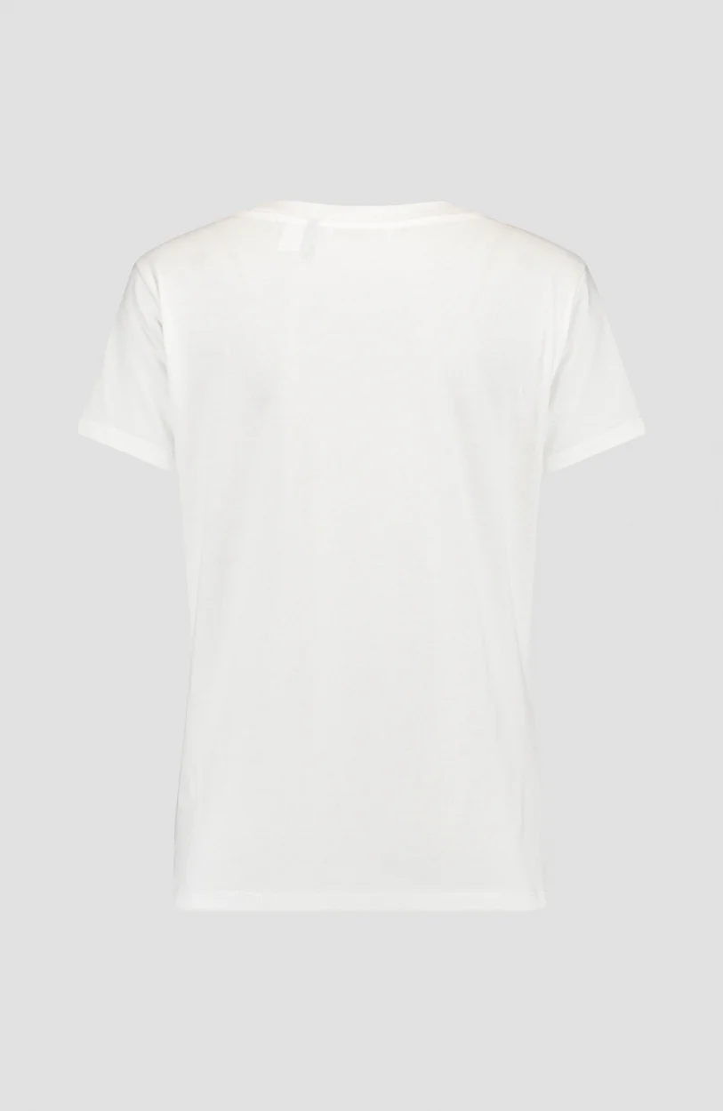 Triple Stack V-Neck T-Shirt | Powder White