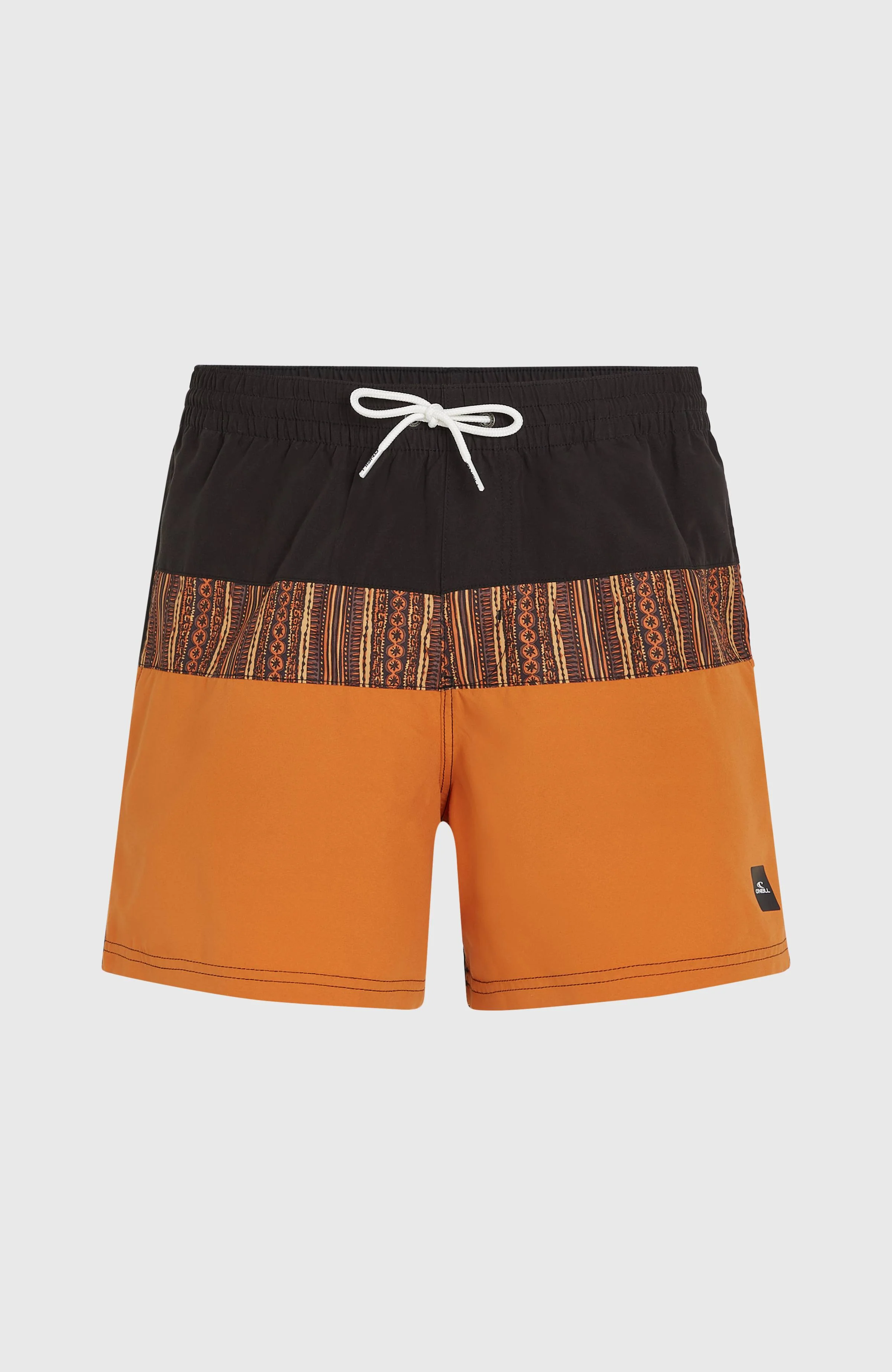 Cali Block 15'' Swim Shorts | Orange Pressed Lines