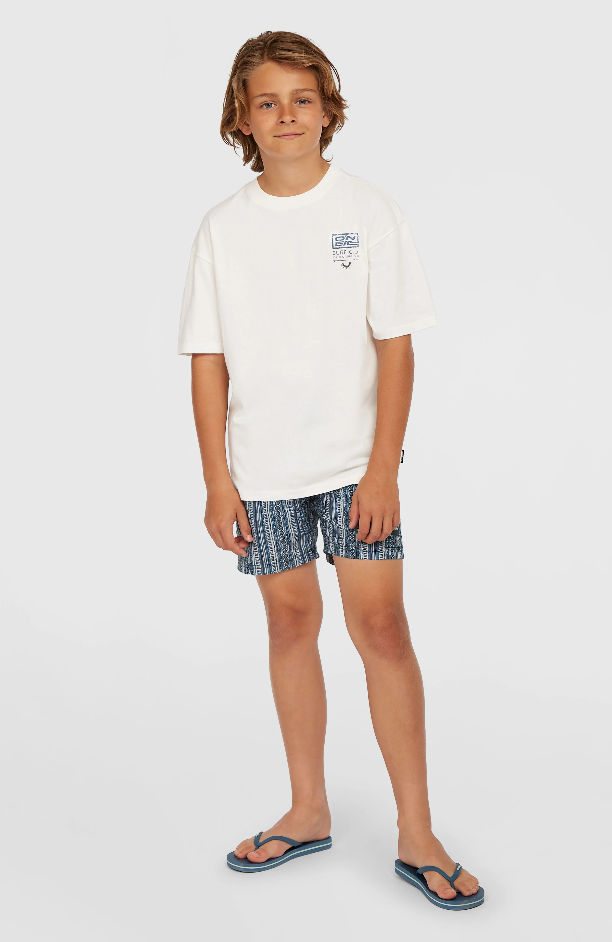 Cali 14'' Swim Shorts | Blue Pressed Lines