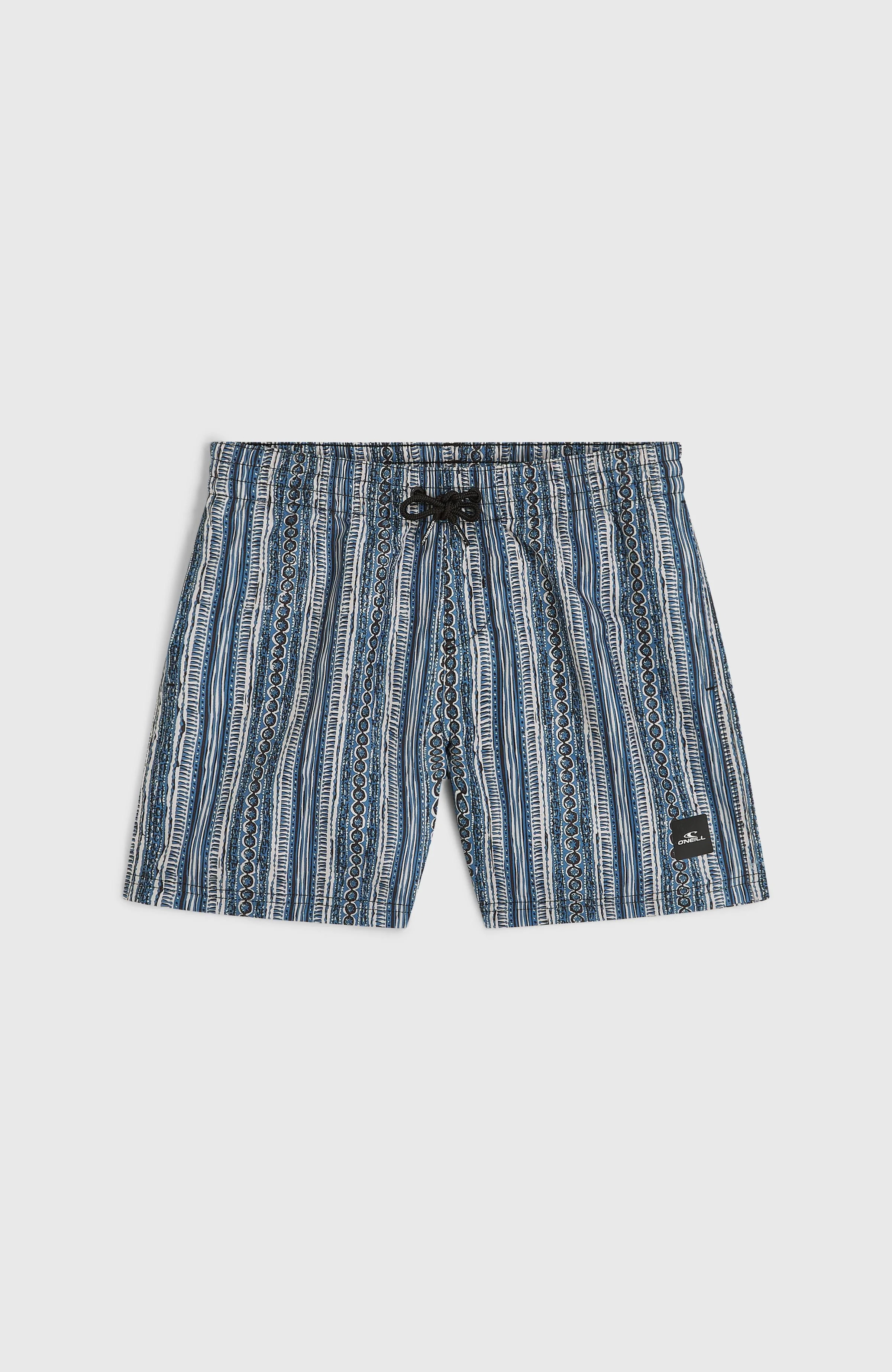 Cali 14'' Swim Shorts | Blue Pressed Lines