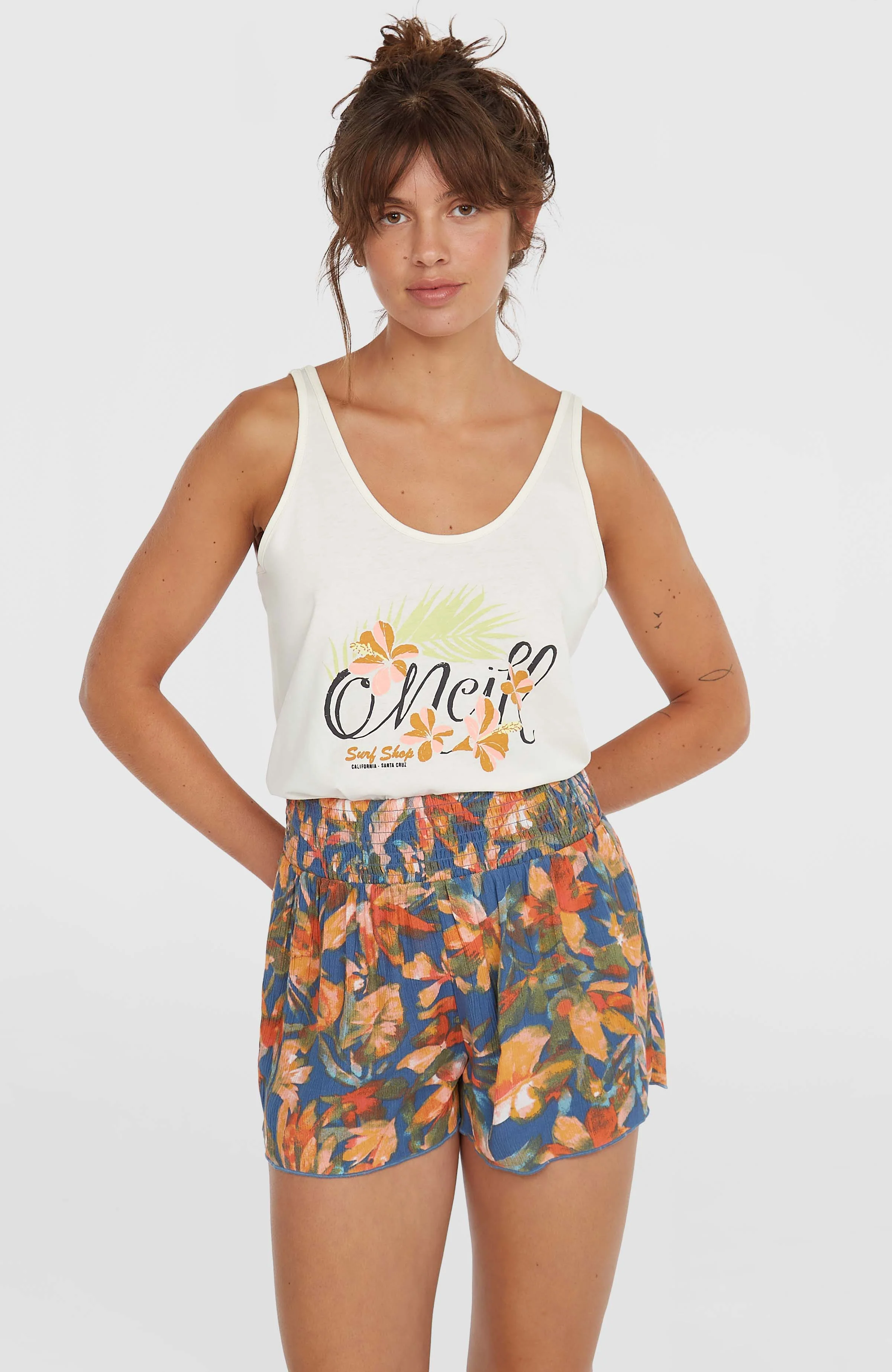 16078-johnny-smocked-waist-shorts-blue-painted-tropics-1.webp Johnny Smocked Waist Shorts | Blue Painted Tropics