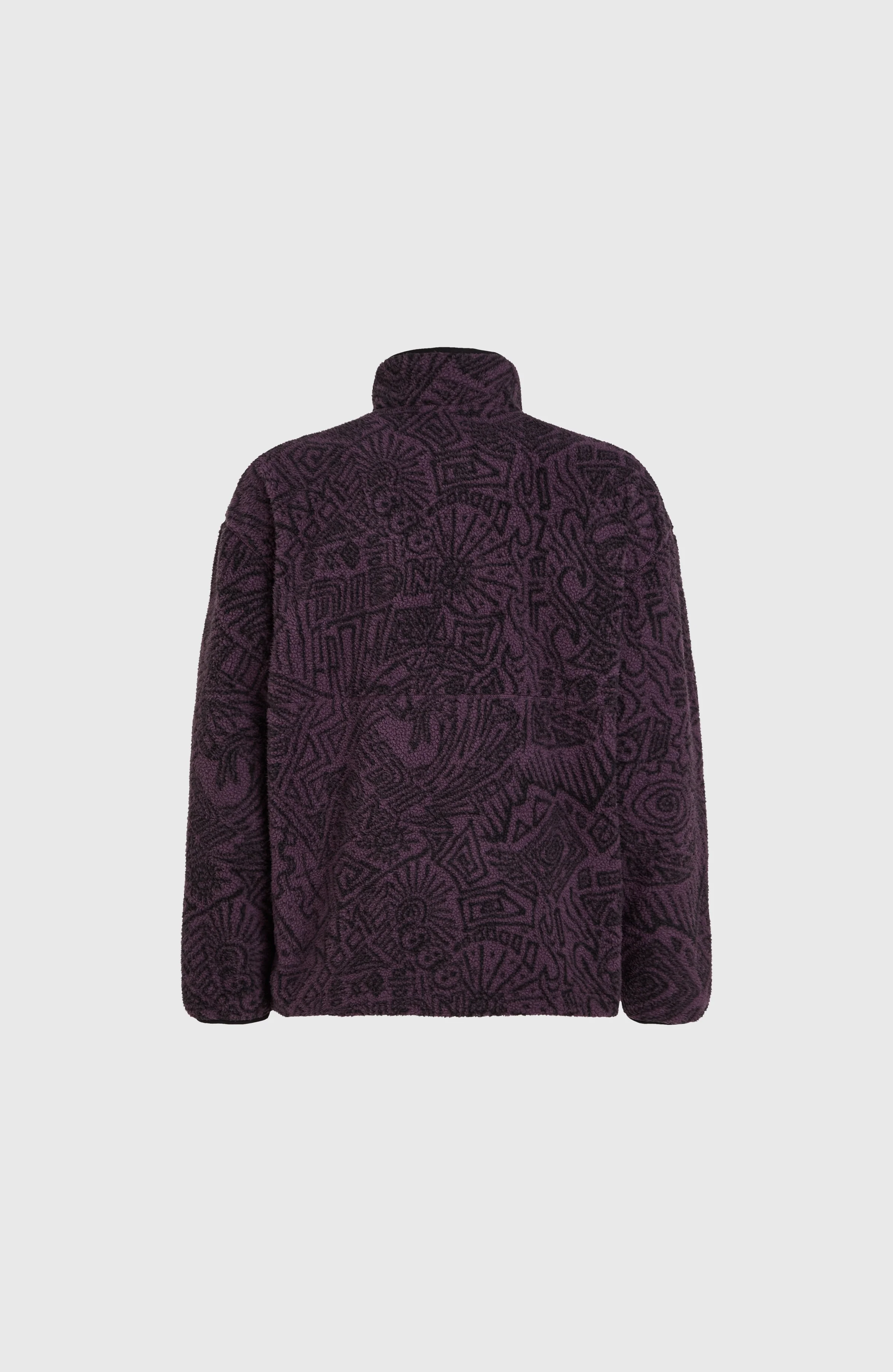 Surf Heroes High-Pile Half-Zip Fleece | Black/Purple Sketcheritage