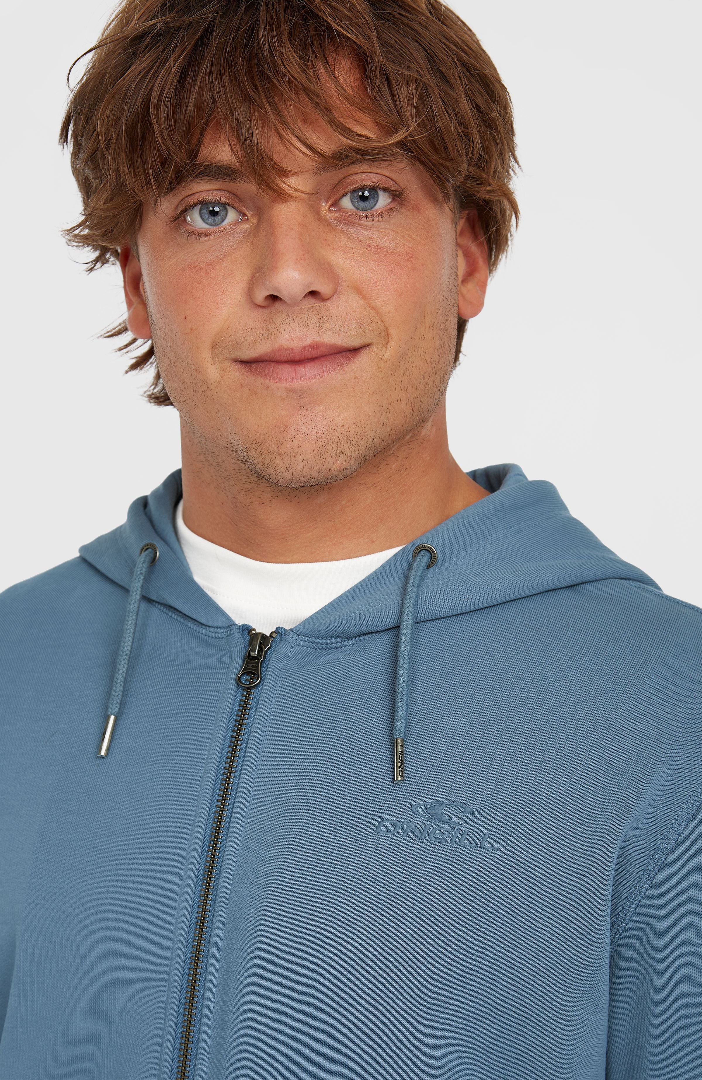 Small Logo Full Zip Hoodie | Copen Blue