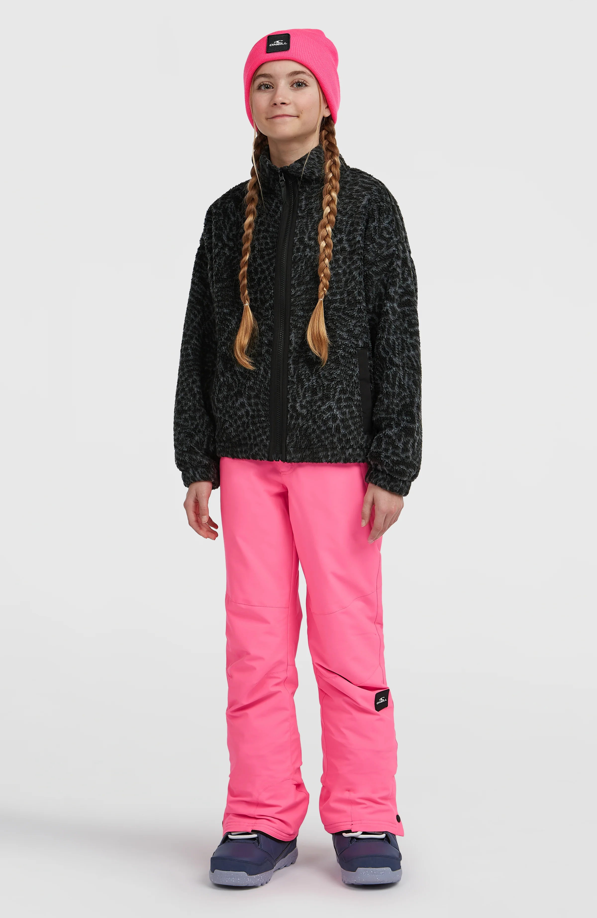 High-Pile Full-Zip Fleece | Black Animalica
