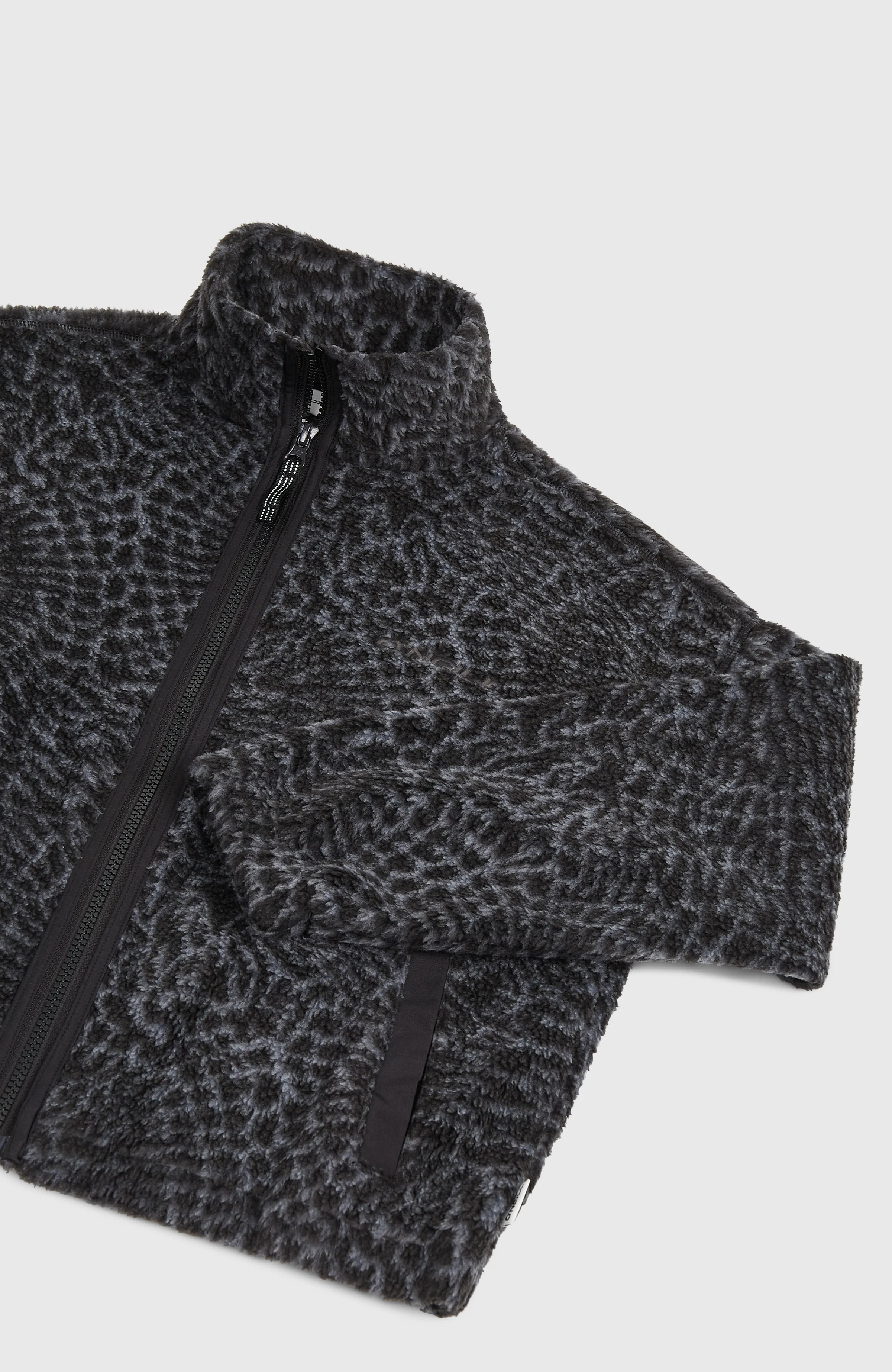 High-Pile Full-Zip Fleece | Black Animalica