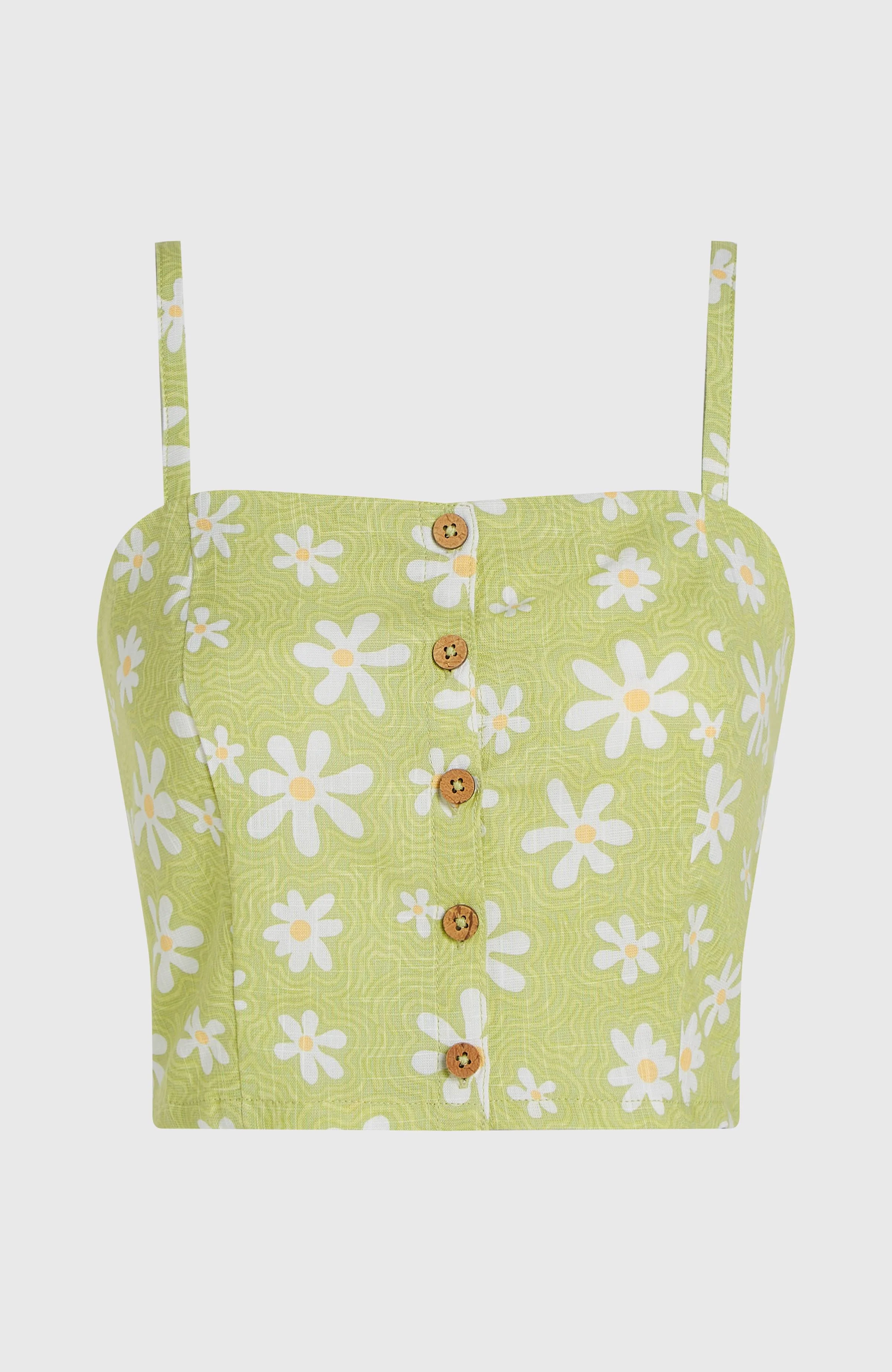 Beach Vintage Cropped Top | Green Daisyline