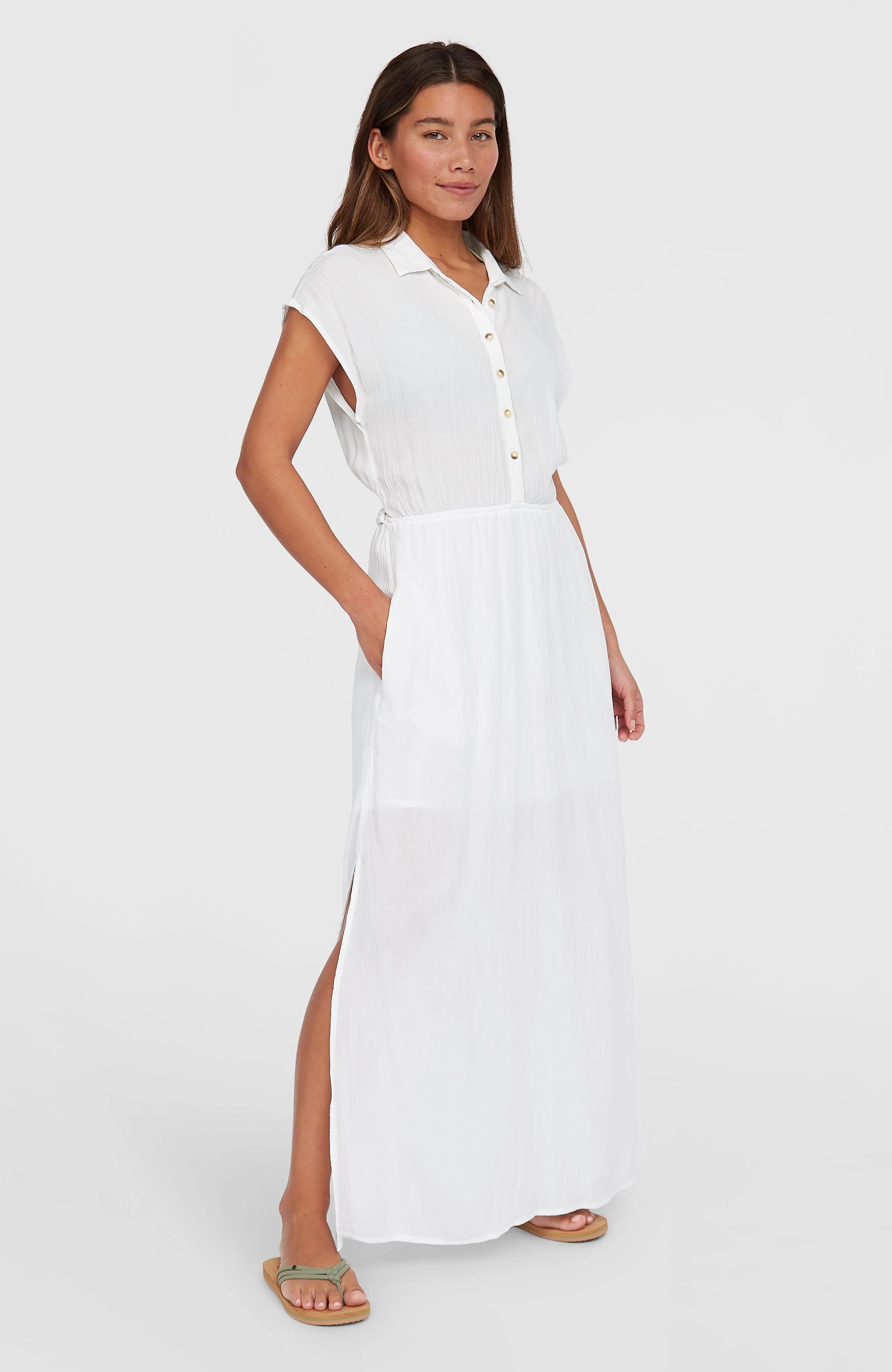 Lori Maxi Shirt Dress | Snow White