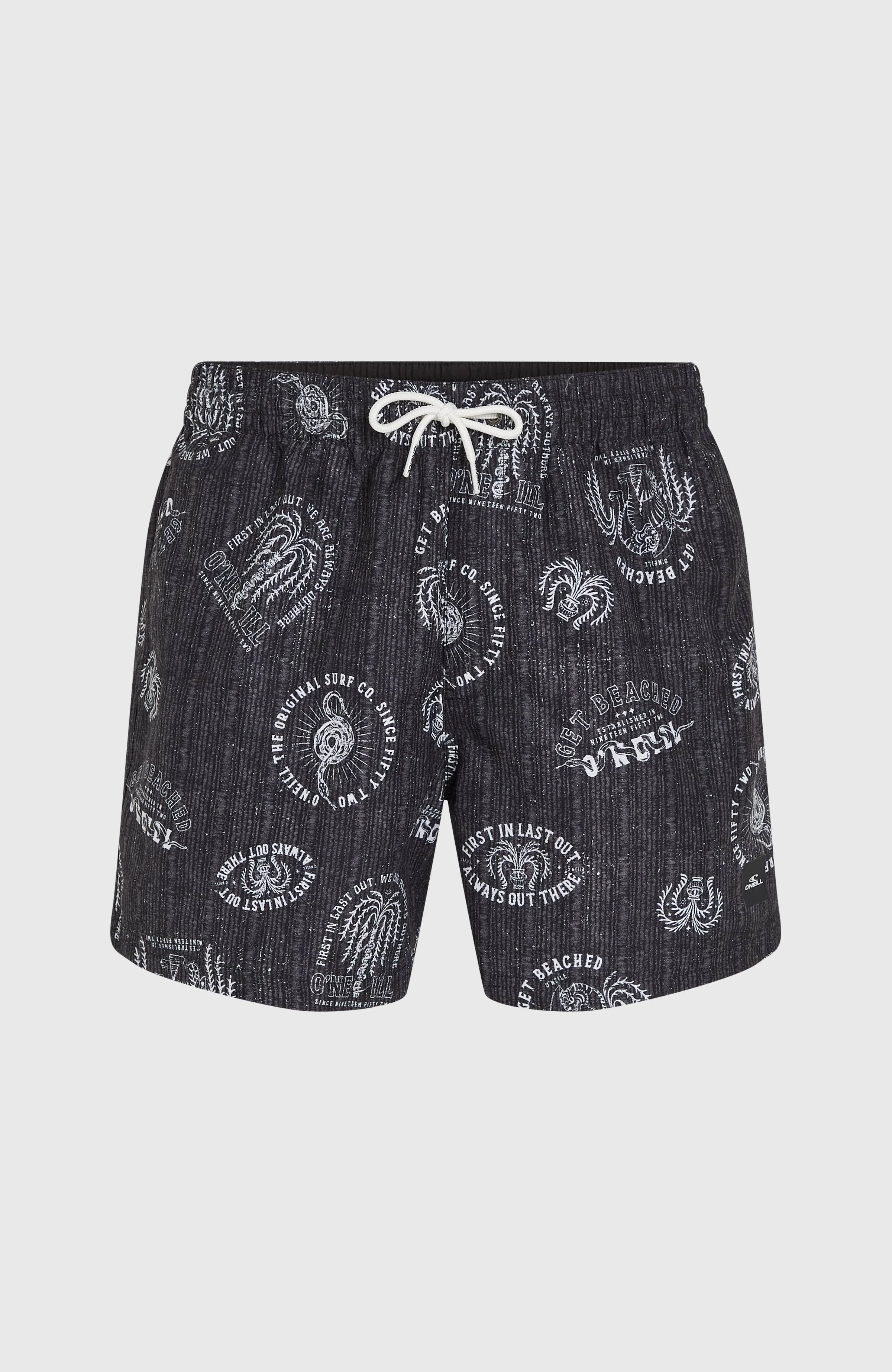 Cali Print 15'' Swim Shorts | Black Mystical