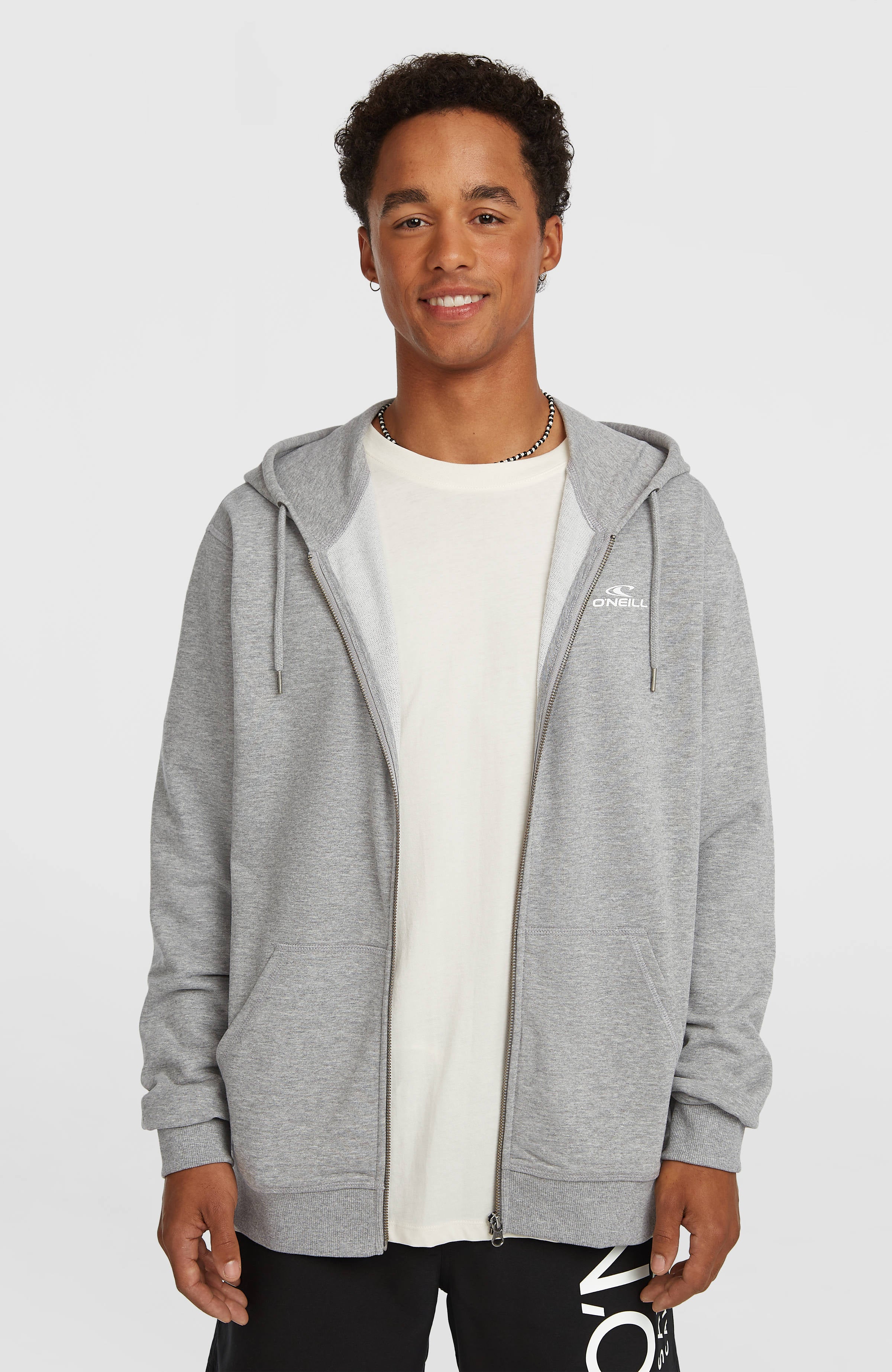 2009-small-logo-full-zip-hoodie-silver-melee-1.jpg Small Logo Full-Zip Hoodie | Silver Melee