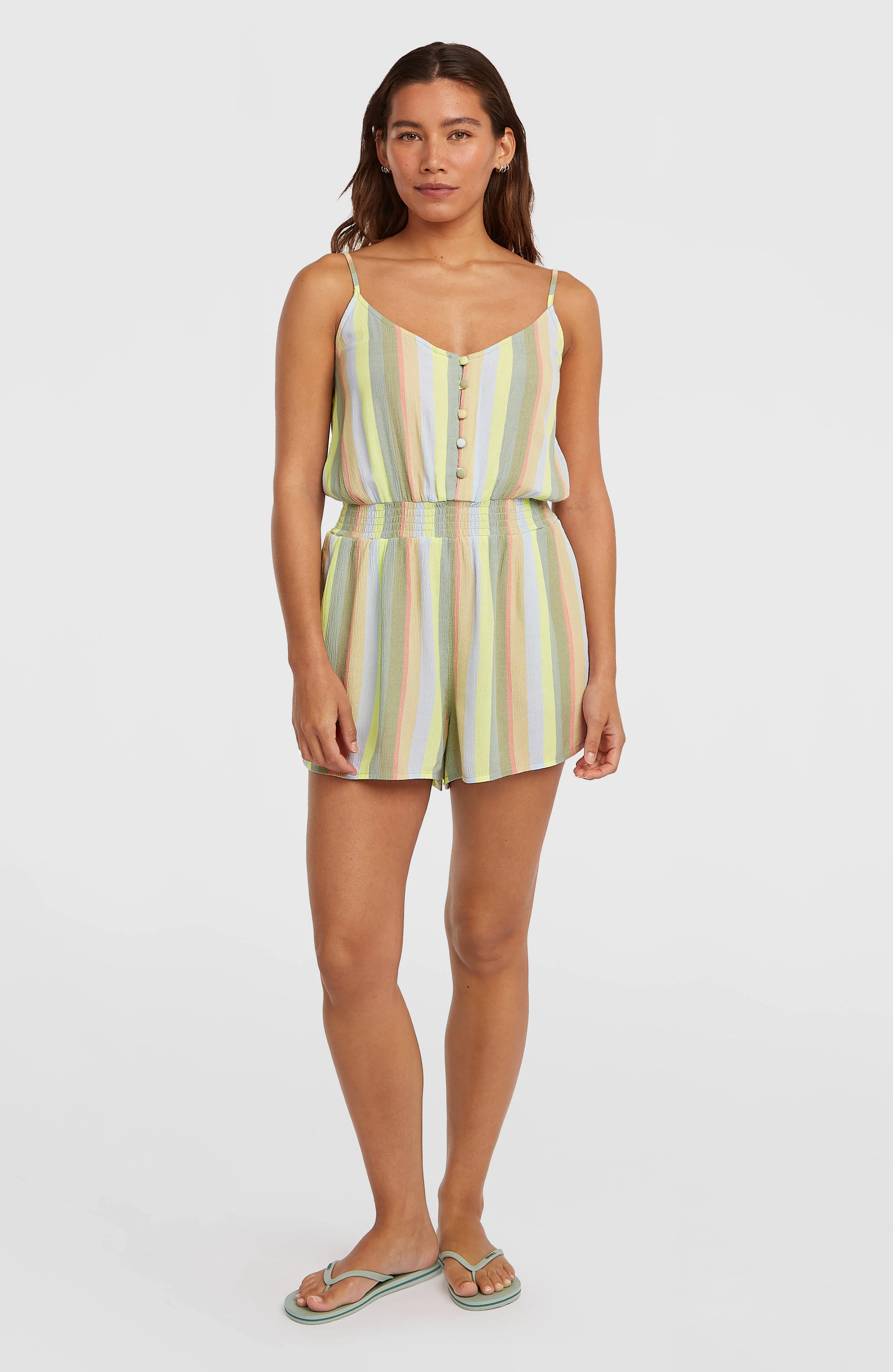 3485-thin-strap-buttoned-romper-multi-must-haves-stripe-1.webp Thin Strap Buttoned Romper | Multi Must Haves Stripe