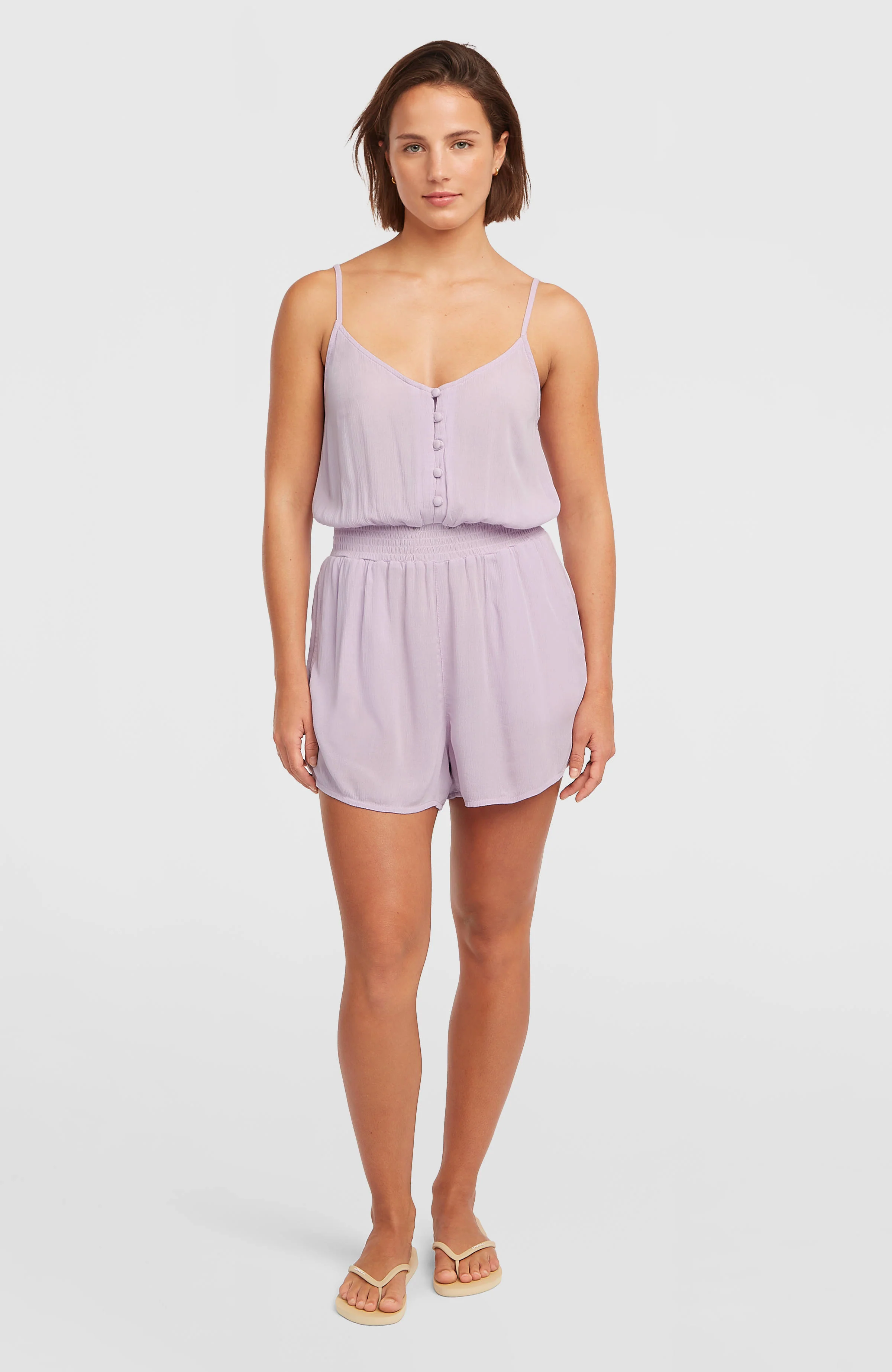4828-thin-strap-buttoned-romper-pale-lavender-1.webp Thin Strap Buttoned Romper | Pale Lavender