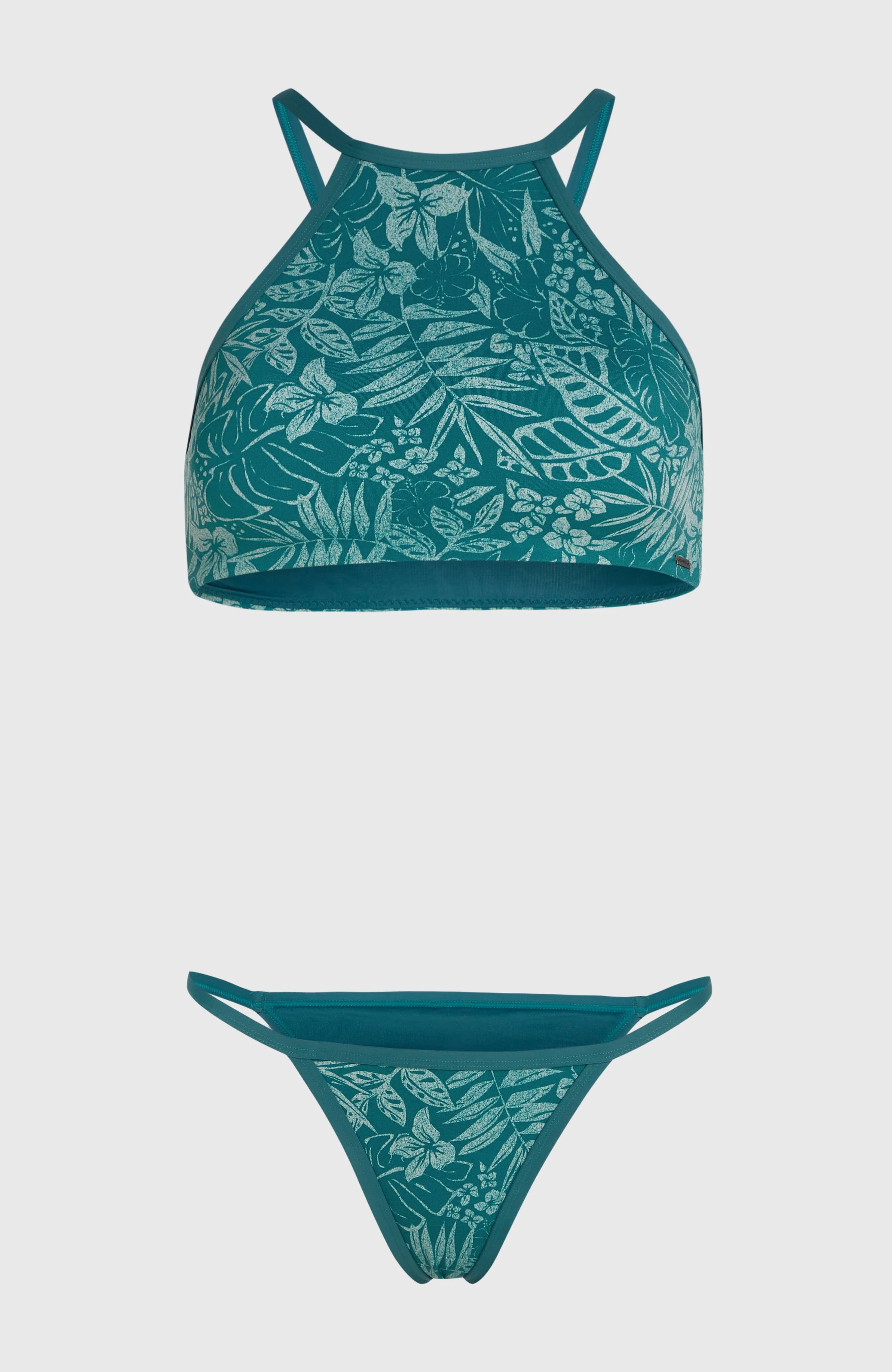 3X Faster-Drying High-Neck Bikini Set | Green Island Sky