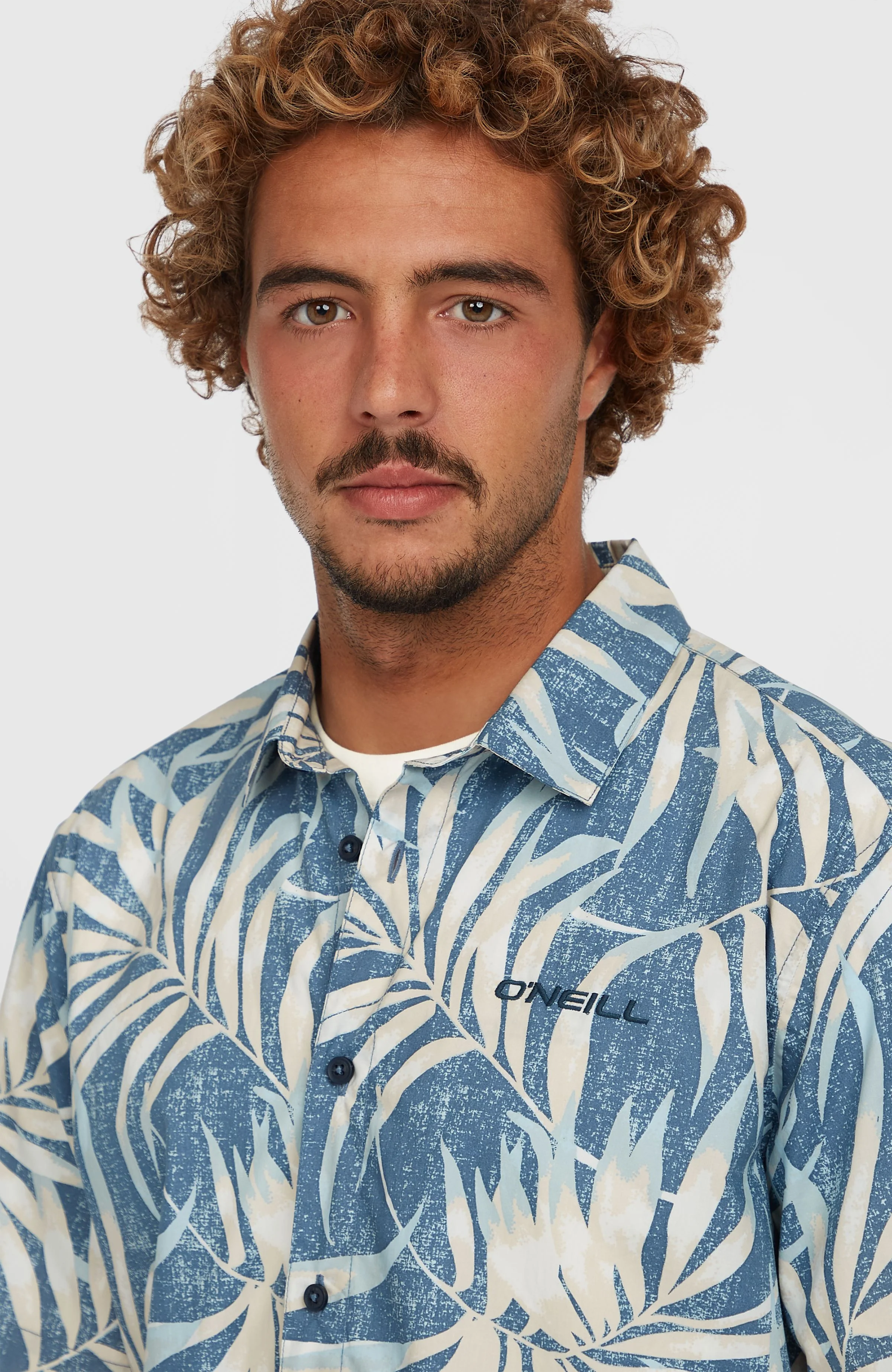 Print Shirt | Blue Dipped Leaves