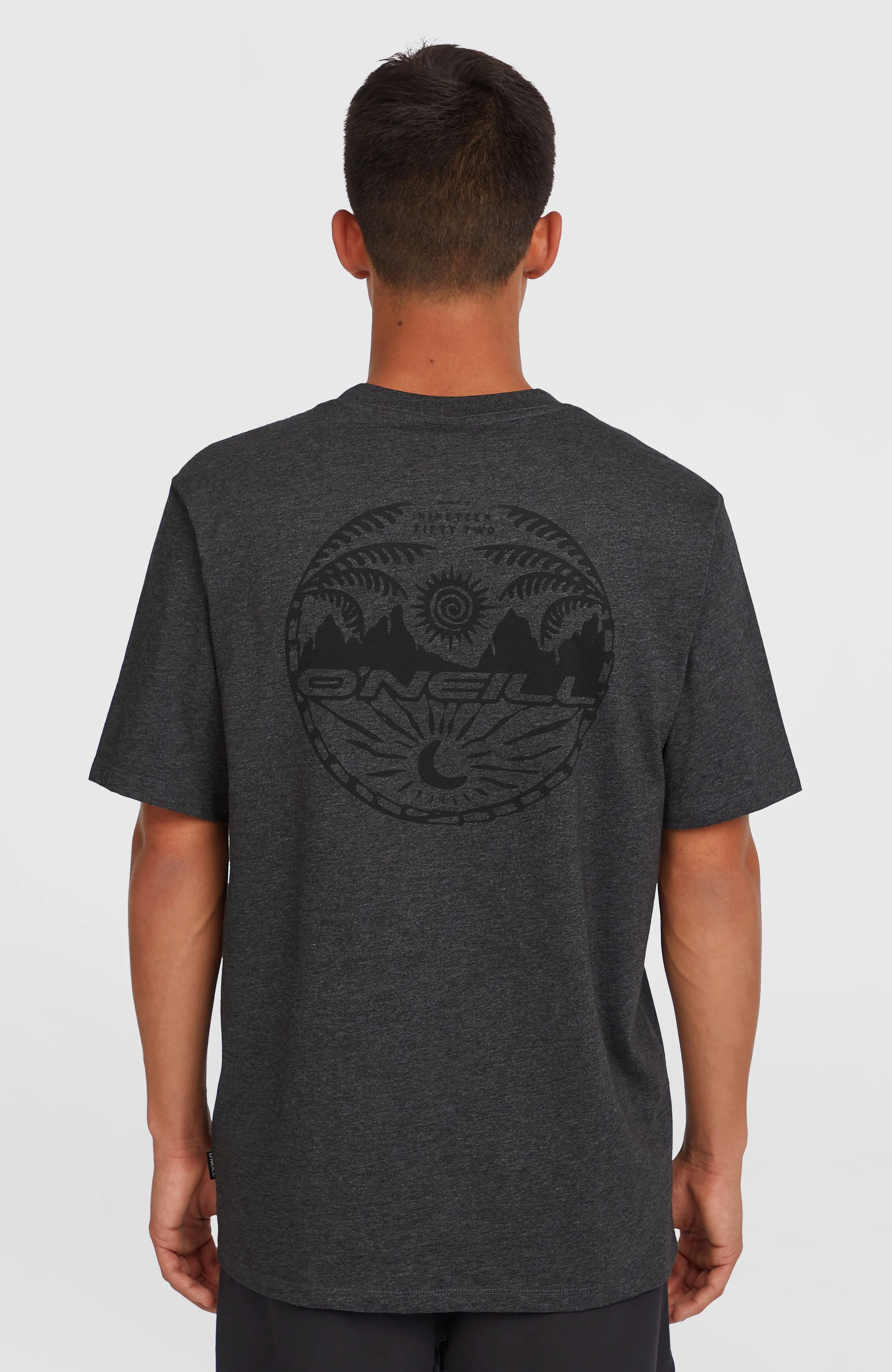 Back Print T-Shirt | Black Out Melange